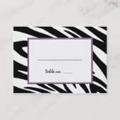 Zebrastreifen und Lila Flachbandsitzkarte Platzkarte (Rückseite)