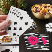 Zebrastreifen und Mit Monogramm rosa Spielkarten (In Situ)