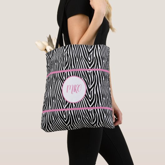 Zebrastreifen und rosa Streifen Tasche (Von Nahem)