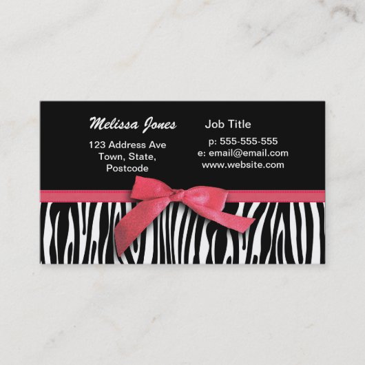 Zebrastreifen und rote Bandgraphik Visitenkarte (Vorderseite)