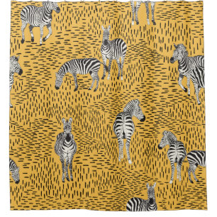 Zebrastreifen: von Hand gezeichnet nahtloser Hinte Duschvorhang