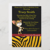 Zebratierdruck-Party Cheetahgeburtstag 5 Einladung (Vorderseite)