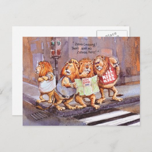 Zebraüberfahrt Postkarte (Vorne/Hinten)