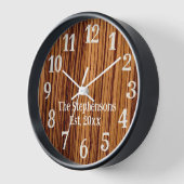 Zebrawood-look-Uhr Wanduhr (Winkel)