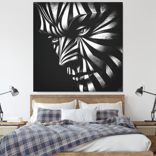 Zebrine Leinwanddruck (Insitu (Schlafzimmer))