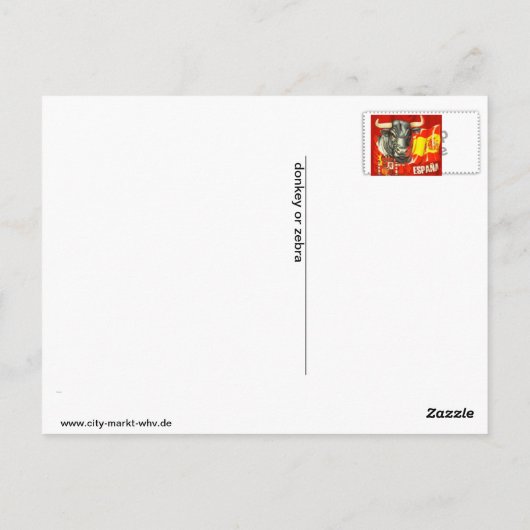 Zebroide Postkarte (Rückseite)