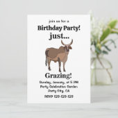 Zebu Cattle Cow Animal Birthday Party Einladung (Stehend Vorderseite)