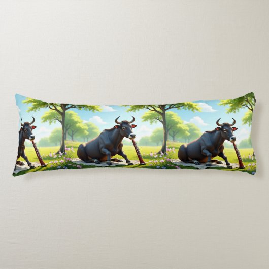 Zebu Meadow Serenade Body Pillow Seitenschläferkissen (Vorderseite)
