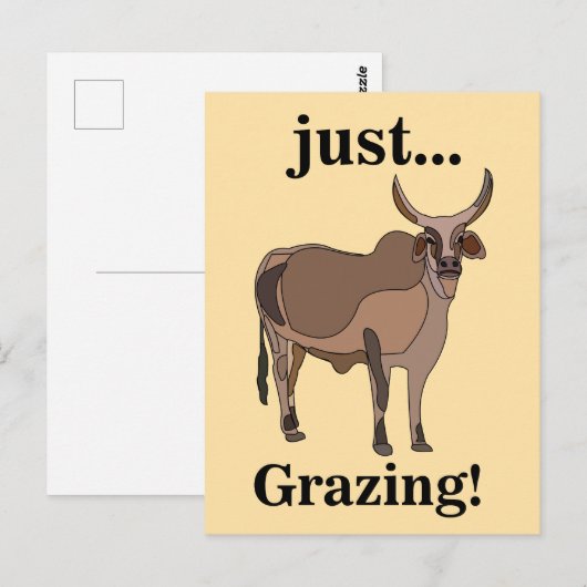 Zebu-Rind Kuh Tier Postkarte (Vorne/Hinten)