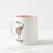Zebu-Rind Kuh Tier Zweifarbige Tasse (Vorderseite Links)