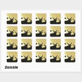 ZEBUS auf Gold Quadratischer Aufkleber (Blatt)