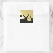 ZEBUS auf Gold Quadratischer Aufkleber (Tasche)
