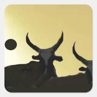 ZEBUS auf Gold Quadratischer Aufkleber