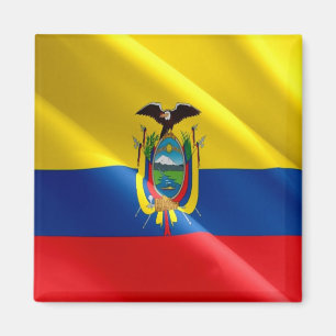 zEC002 ECUADOR, Äquadorianische Wellenflagge, Kühl Magnet