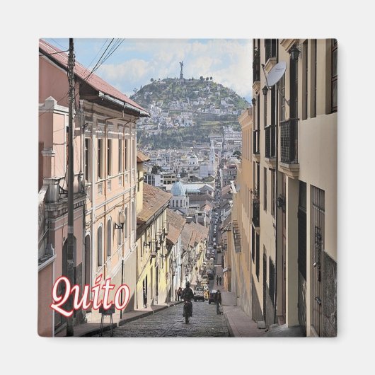 zEC009 QUITO, Altstadt, Amerika, Kühlschrank Magnet (Vorne)