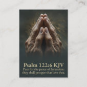 Zechariah 12:1-10 and Psalm 122:6 KJV Card Visitenkarte (Rückseite)
