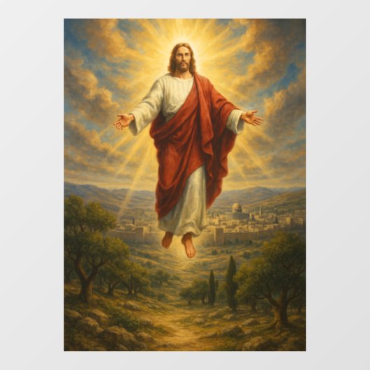 Zechariah 14:4 cling - Jesus returns Fensteraufkleber (Blatt)