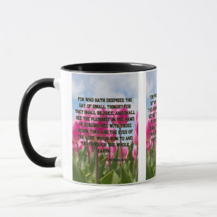 Zechariah 4:10 KJV Bibelschrift Bild Zwei-Tone Tasse
