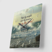 Zechariah 4:6 durch Mein Geist spricht der Herr Al Quadratische Wanduhr (Winkel)