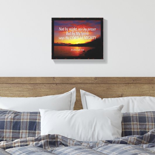 Zechariah 4:6 NICHT MÖGLICH NOCH MIT DEM POWER Chr Leinwanddruck (Insitu (Schlafzimmer))