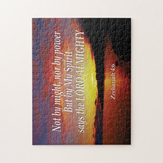 Zechariah 4:6 NICHT MÖGLICH NOCH MIT DEM POWER Chr Puzzle (Vertikal)