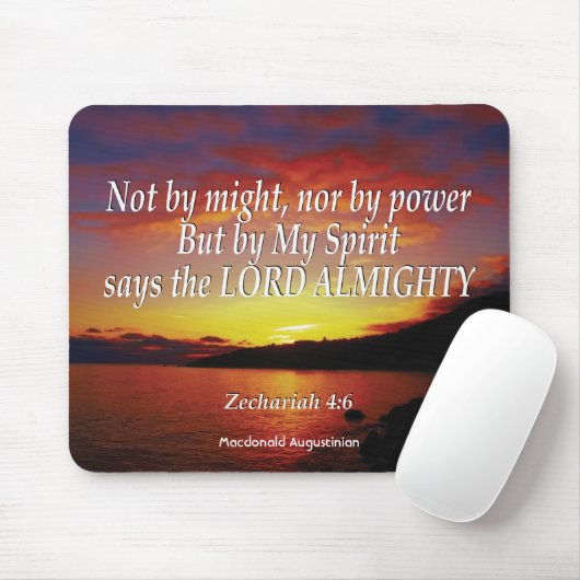 Zechariah 4:6 NICHT MÖGLICH NOCH MIT DEM POWER Mousepad (Mit Mouse)