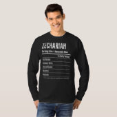 Zechariah Serving Size Nutrition Label Kalorien T-Shirt (Vorne ganz)