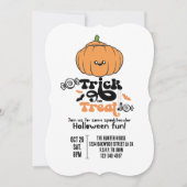Zecken oder Leckerei niedliche Kürbiskuppel indivi Einladung (Vorderseite)