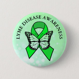 Zeckenborreliose-Bewusstseins-Schmetterlingsband Button