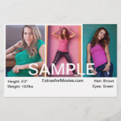 Zed Card Models - Actors Headshots Flyer (Hinten)