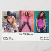 Zed Card Models - Actors Headshots Flyer (Hinten)