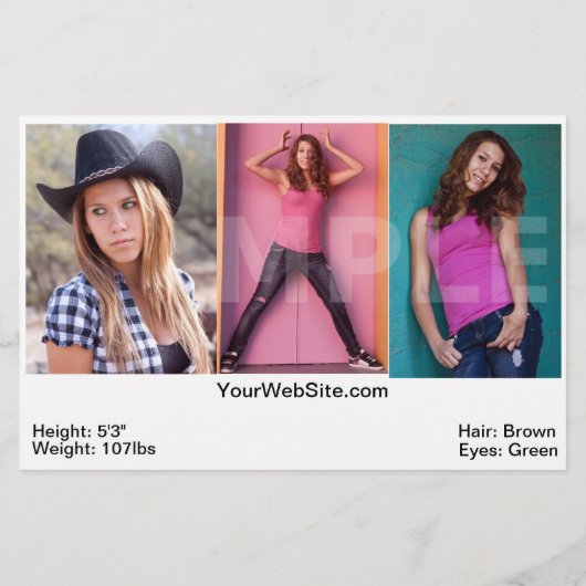 Zed Card Models - Actors Headshots Flyer (Hinten)