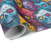 Zed Head - Neon Zombie Horde Pattern Geschenkpapier (Rolleneckpunkt)