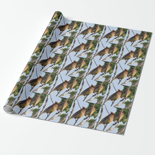 Zedar Waxwing - Backyard Bird - Wrapping Paper Rol Geschenkpapier (Ungerollt)