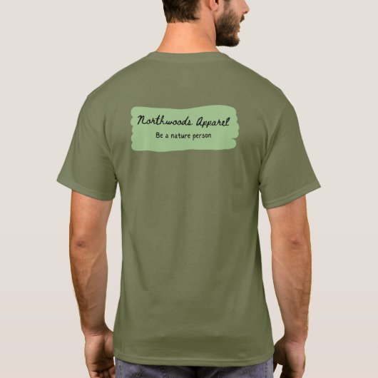 Zedar Waxwing Stencil - Fatigue Green Pocket T-Shirt (Rückseite)