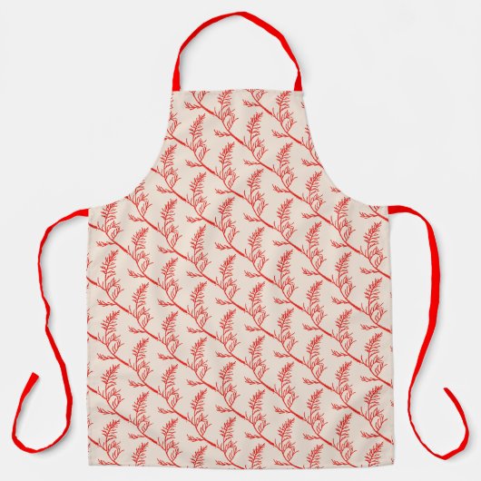 Zeder-Blätter auf einer Schürze (Vorderseite)