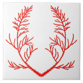 Zeder-Blätter auf einer weißen Keramik Fliese (Vorderseite)