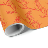 Zeder-Blätter auf einer Wrapping Paper Roll Geschenkpapier (Rolleneckpunkt)