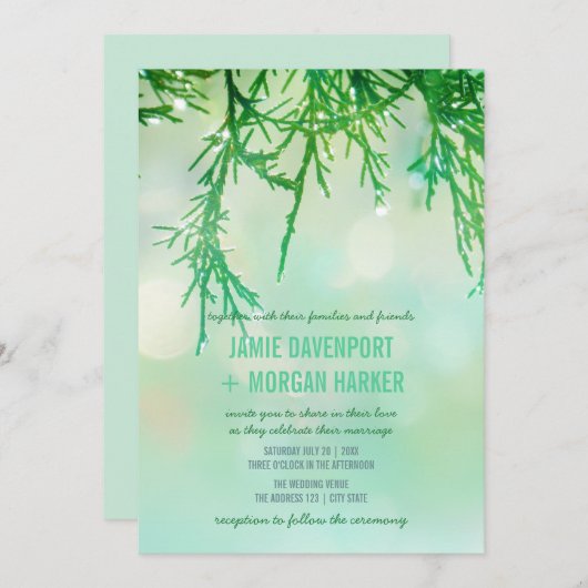 Zedernadeln Einladung (Vorne/Hinten)