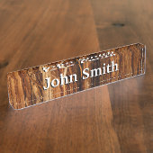 Zedernholzbrauenschau Namensplakette (Seite)