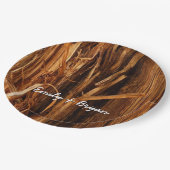 Zedernholzbrauenschau Pappteller (Schrägansicht)