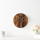 Zedernholzbrauenschau Runde Wanduhr (Zuhause)