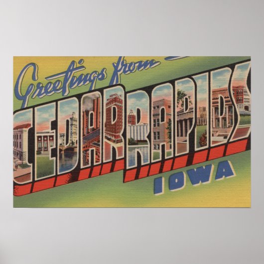 Zedernrasen, Iowa - Große Buchstabenszenen Poster (Vorne)