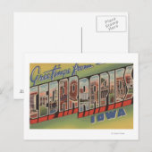 Zedernrasen, Iowa - Große Buchstabenszenen Postkarte (Vorne/Hinten)