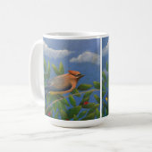 Zedernseidenschwanz-Vogel Kaffeetasse (Vorderseite Links)