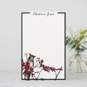 ZederWaxwing Briefpapier (Stehend Vorderseite)