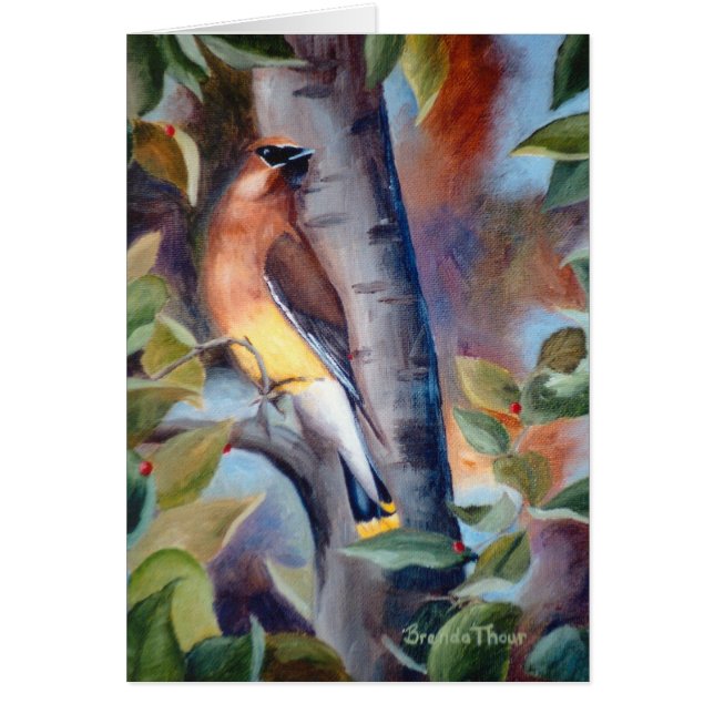 Zederwaxwing-leere Karte (Vorne)