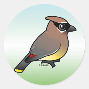 ZederWaxwing Runder Aufkleber