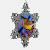 ZederWaxwing Schneeflocken Zinn-Ornament (Links)