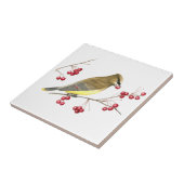 Zederwaxwing-Vogel-Kunst-Fliese Fliese (Seite)